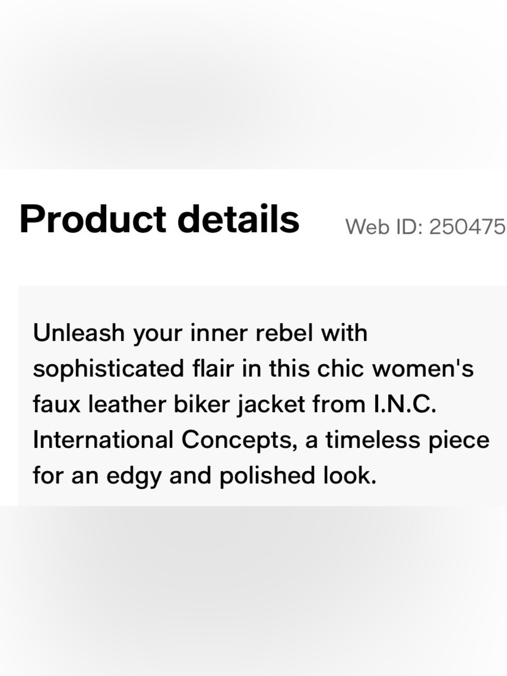 INC Macy’s Black Faux Leather Moto Jacket-XL Women’s - Picture 10 of 11